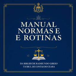 The cover design for the "Manual de Normas e Rotinas da Biblioteca Ministro Raimundo Girão do Tribunal de Contas do Estado do Ceará