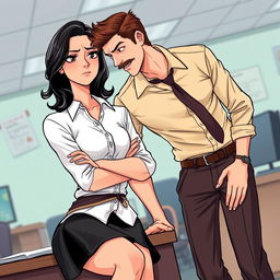 A romance book cover featuring an office environment in the background