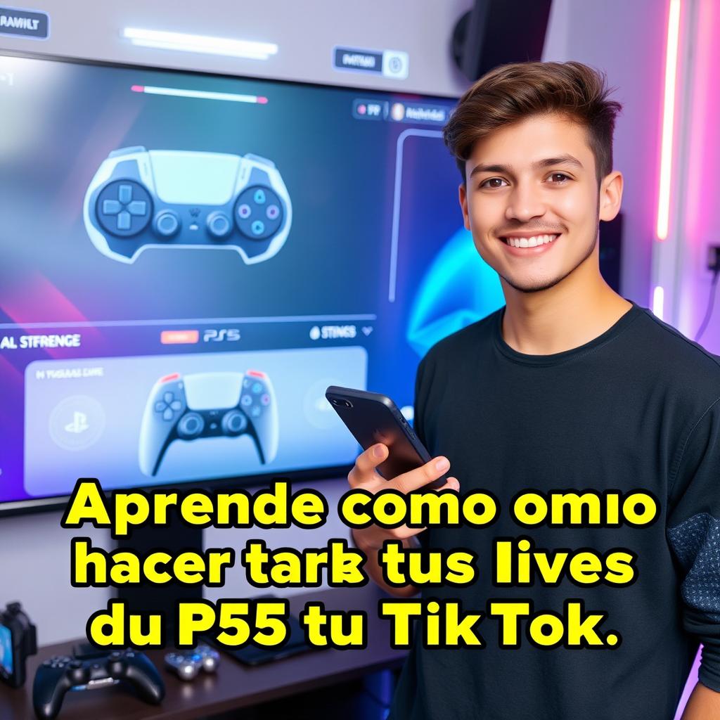 A young man showing how to stream your gameplay from a PS5 to TikTok