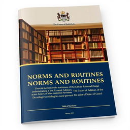 A comprehensive manual titled 'Norms and Routines of the Library Minister Raimundo Girão of the Court of Auditors of the State of Ceará', featuring a professional and formal design