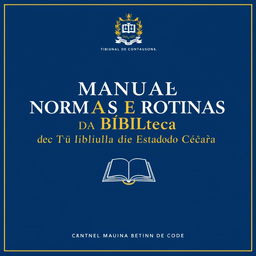 The cover design for the "Manual de Normas e Rotinas da Biblioteca Ministro Raimundo Girão do Tribunal de Contas do Estado do Ceará