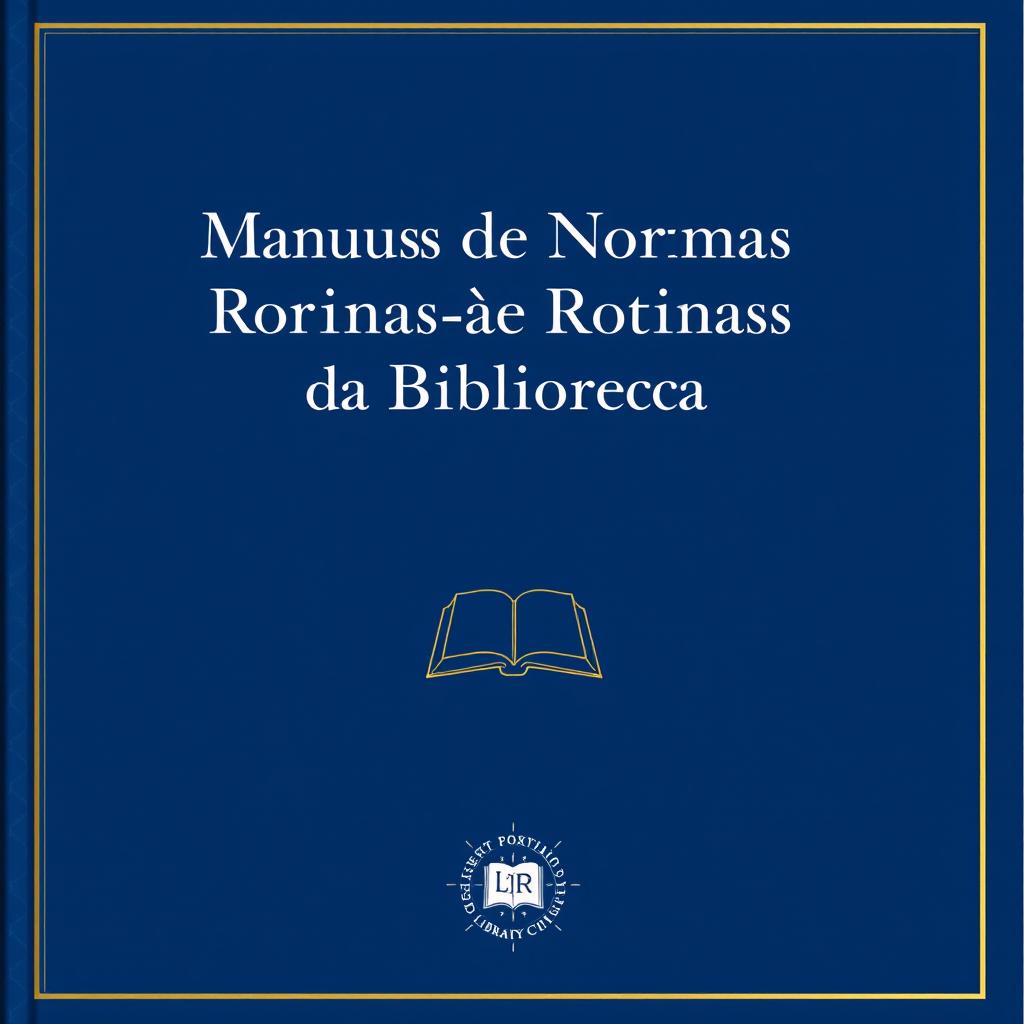 Cover design for the "Manual de Normas e Rotinas da Biblioteca