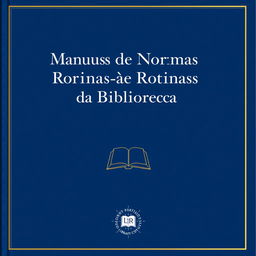 Cover design for the "Manual de Normas e Rotinas da Biblioteca