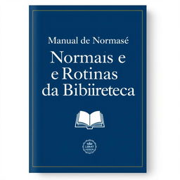 Cover design for the "Manual de Normas e Rotinas da Biblioteca