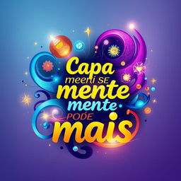 A vibrant and colorful abstract representation of the phrase 'Capa sua mente pode mais', incorporating symbols of creativity, imagination, and innovation