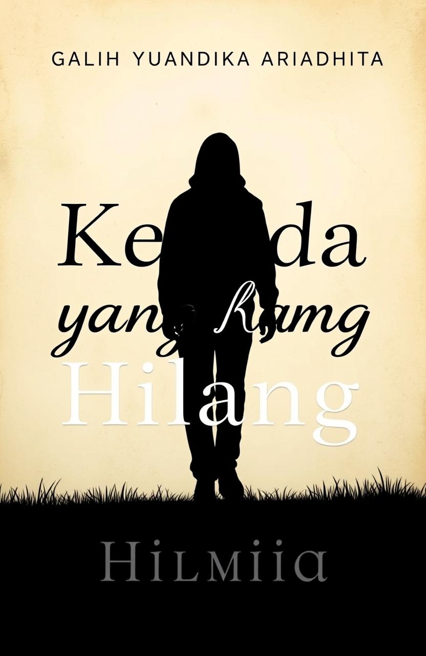 A novel cover design for 'Kepada yang Hilang', featuring a classic ambiance with minimalistic imagery