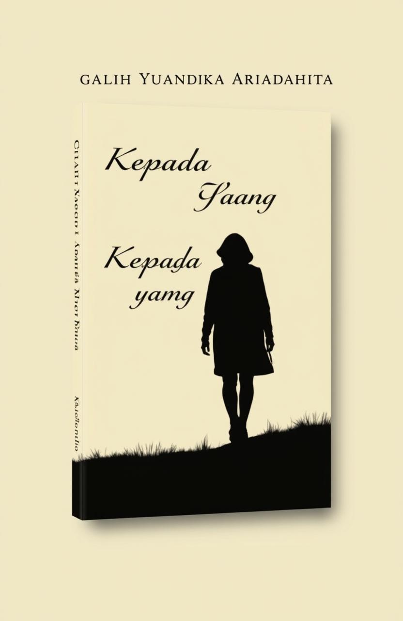 A novel cover design for 'Kepada yang Hilang', featuring a classic ambiance with minimalistic imagery