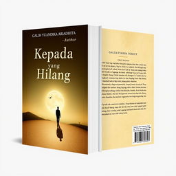 A novel cover design for 'Kepada yang Hilang', featuring a classic ambiance with minimalistic imagery