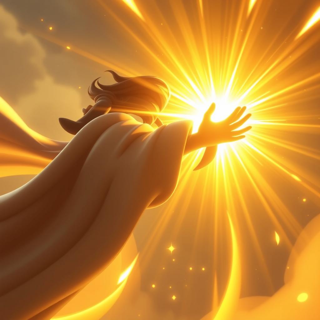 A dynamic animation concept titled ‘Luz del Liderazgo’ showcasing a powerful attack