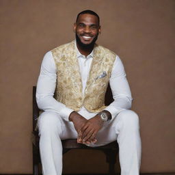 Lebron James envisioned as a Filipino, bearing distinct Filipino features and dressed in traditional Filipino attire.