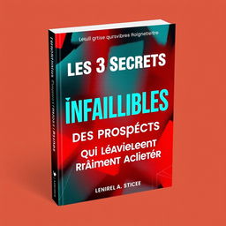 A vibrant and eye-catching book cover for the guide titled 'Les 3 Secrets Infaillibles pour Attirer des Prospects Qui Veulent Vraiment Acheter'