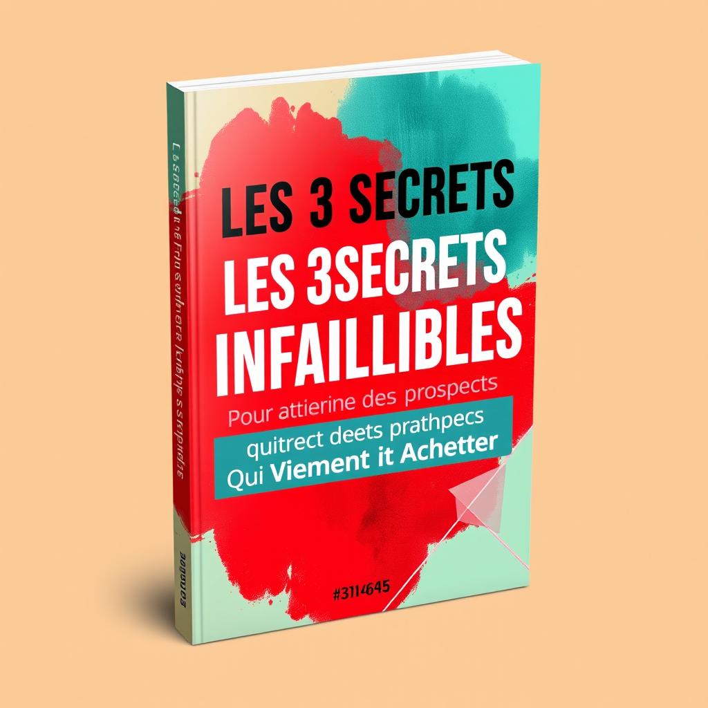 A vibrant and eye-catching book cover for the guide titled 'Les 3 Secrets Infaillibles pour Attirer des Prospects Qui Veulent Vraiment Acheter'