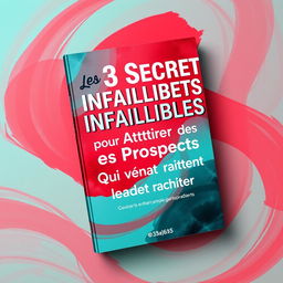 A vibrant and eye-catching book cover for the guide titled 'Les 3 Secrets Infaillibles pour Attirer des Prospects Qui Veulent Vraiment Acheter'