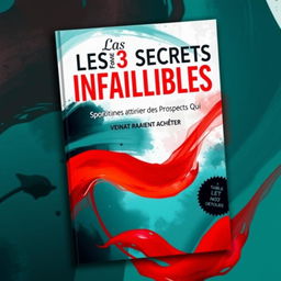 A captivating and professional book cover for the guide titled 'Les 3 Secrets Infaillibles pour Attirer des Prospects Qui Veulent Vraiment Acheter'