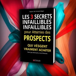 A captivating and professional book cover for the guide titled 'Les 3 Secrets Infaillibles pour Attirer des Prospects Qui Veulent Vraiment Acheter'