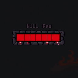 A pixelated health bar designed for an enemy in a combat scenario, positioned horizontally at the top of the enemy's sprite