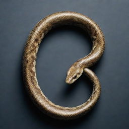 A sleek, luminous snake coiling eloquently into the shape of a letter 'S', exuding an air of mystery and fascination.