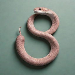 A meticulously designed snake curving and twisting into the form of the letter 'S', combining natural aesthetics with typographic design.