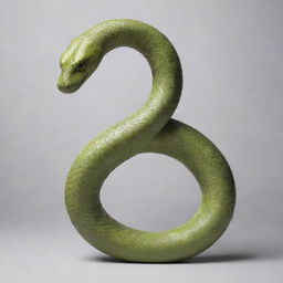 A meticulously designed snake curving and twisting into the form of the letter 'S', combining natural aesthetics with typographic design.