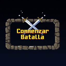 A pixelated 'Start Battle' button featuring two crossed swords at the top