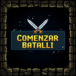 A pixelated 'Start Battle' button featuring two crossed swords at the top