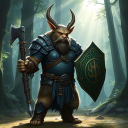 A Firbolg character from Dungeons & Dragons 5E, showcasing his unique features such as a tall, fur-covered physique and large ears