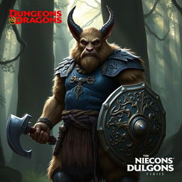 A Firbolg character from Dungeons & Dragons 5E, showcasing his unique features such as a tall, fur-covered physique and large ears