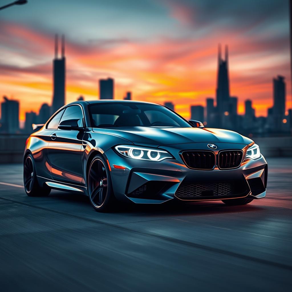 A sleek and dynamic BMW M2 G87 sports car, showcasing its aggressive lines and modern design