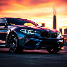 A sleek and dynamic BMW M2 G87 sports car, showcasing its aggressive lines and modern design