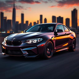 A sleek and dynamic BMW M2 G87 sports car, showcasing its aggressive lines and modern design