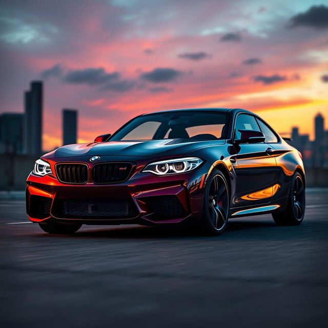 A sleek and dynamic BMW M2 G87 sports car, showcasing its aggressive lines and modern design