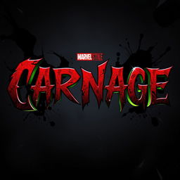 An eye-catching 2D cinematic title design for the Marvel character Carnage