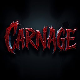 An eye-catching 2D cinematic title design for the Marvel character Carnage