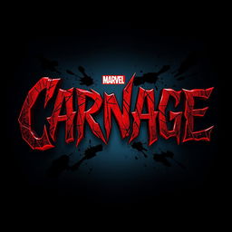 An eye-catching 2D cinematic title design for the Marvel character Carnage