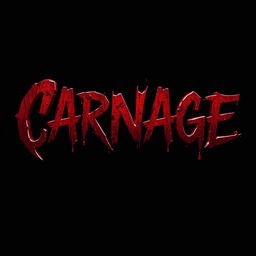 A captivating 2D cinematic title design for 'Carnage'