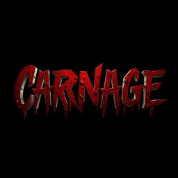A captivating 2D cinematic title design for 'Carnage'