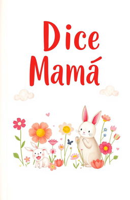 A tender and whimsical book cover design for a poetry book titled 'Dice Mamá'