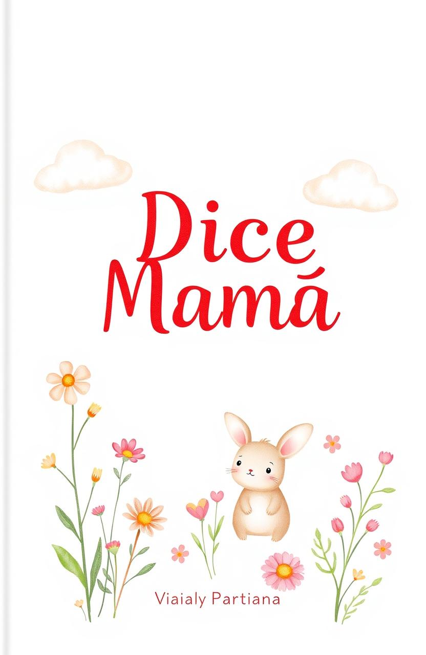 A tender and whimsical book cover design for a poetry book titled 'Dice Mamá'