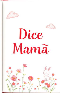 A tender and whimsical book cover design for a poetry book titled 'Dice Mamá'