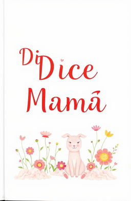 A tender and whimsical book cover design for a poetry book titled 'Dice Mamá'