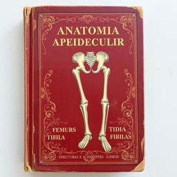 A vintage book cover for a classic text titled 'Anatomia do Sistema Apendicular Inferior: Estruturas e Acidentes Ósseos'