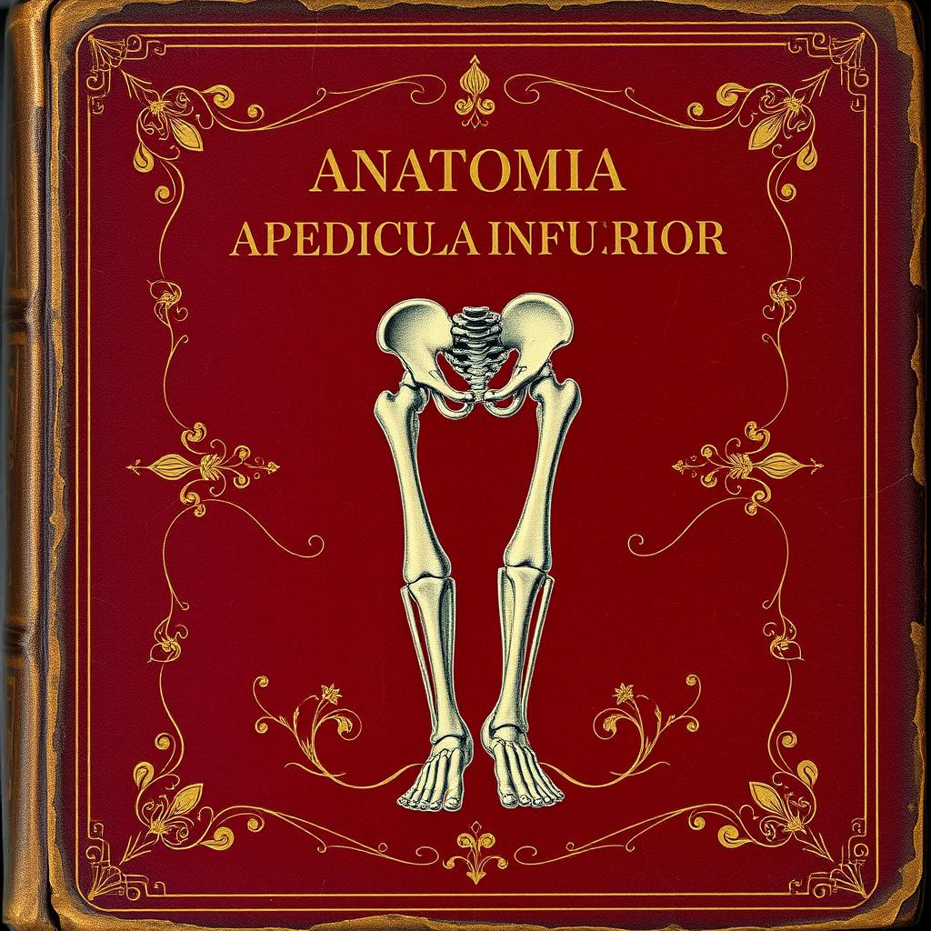 A vintage book cover for a classic text titled 'Anatomia do Sistema Apendicular Inferior: Estruturas e Acidentes Ósseos'