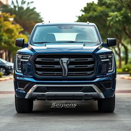 A stunning truck named 'Serpens', inspired by popular models like Amarok, Hilux, Dodge Ram, and S10, designed for an urban setting