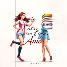 A captivating book cover for 'Entre Linhas do Amor'