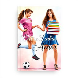 A captivating book cover for 'Entre Linhas do Amor'