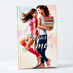 A captivating book cover for 'Entre Linhas do Amor'