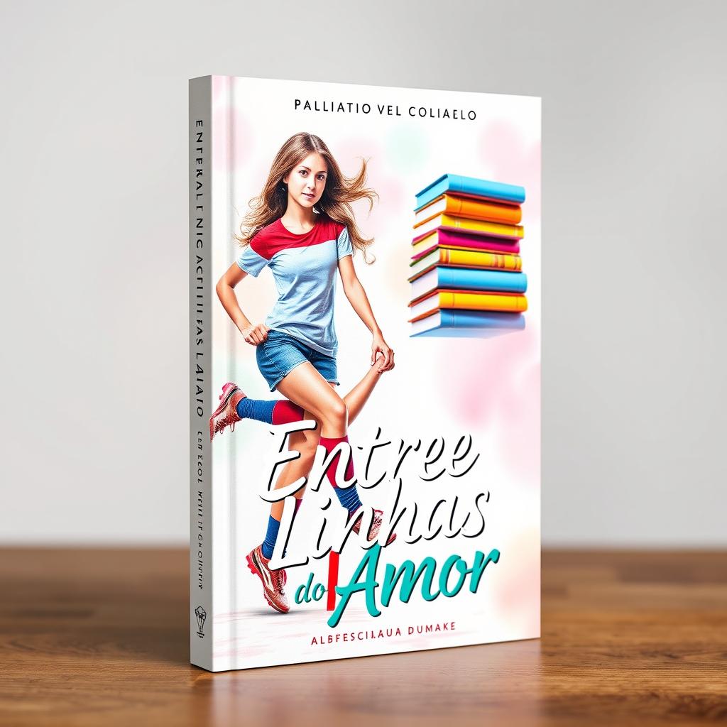 A captivating book cover for 'Entre Linhas do Amor'