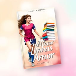 A captivating book cover for 'Entre Linhas do Amor'