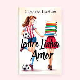 A captivating book cover for 'Entre Linhas do Amor'