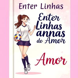 A beautiful book cover for 'Entre Linhas do Amor'